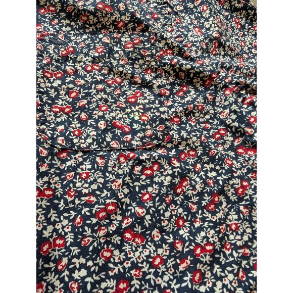 Abercrombie & Fitch Womens Floral Long Sleeve Button-Up Shirt Navy/Red Size L - Picture 4 of 6